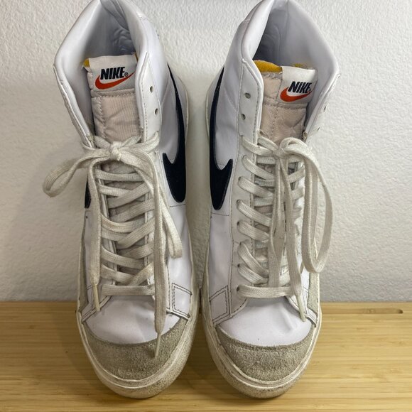 Nike Blazer Mid '77 Vintage White Black Sneakers Size 11 - Picture 3 of 8